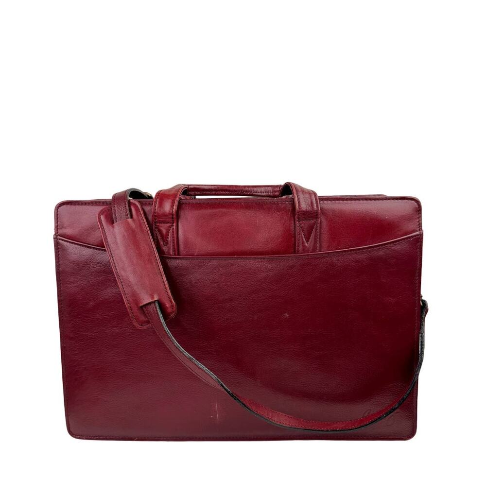Vintage Scully Unisex Burgundy Red Leather Laptop Work Bag Briefcase Strap VTG